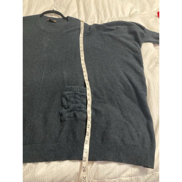 Kerisma One Size Navy Boho Short Sleeve Crew Neck Wool Blend Tunic Pockets - Picture 9 of 10